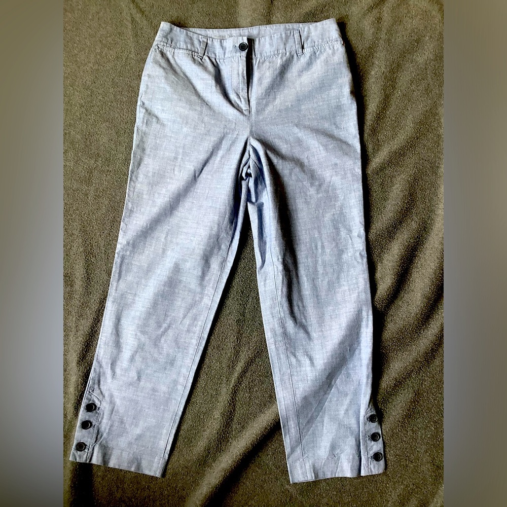 Talbots Chambray perfect crop pants